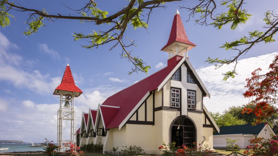 La chiesa presso Cap Malheureux è una delle attrazioni più famose di Mauritius