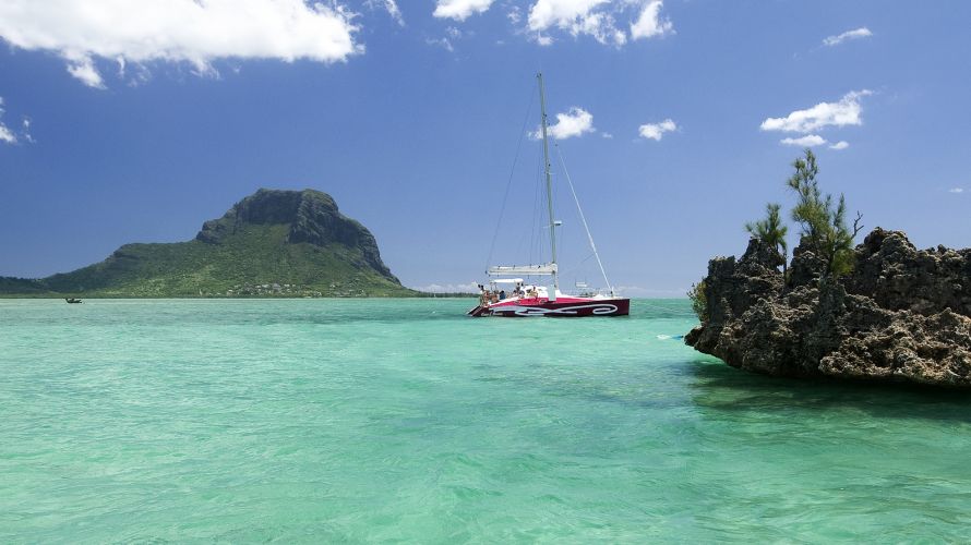 Huge rocks almost look like giant corals on Mauritius