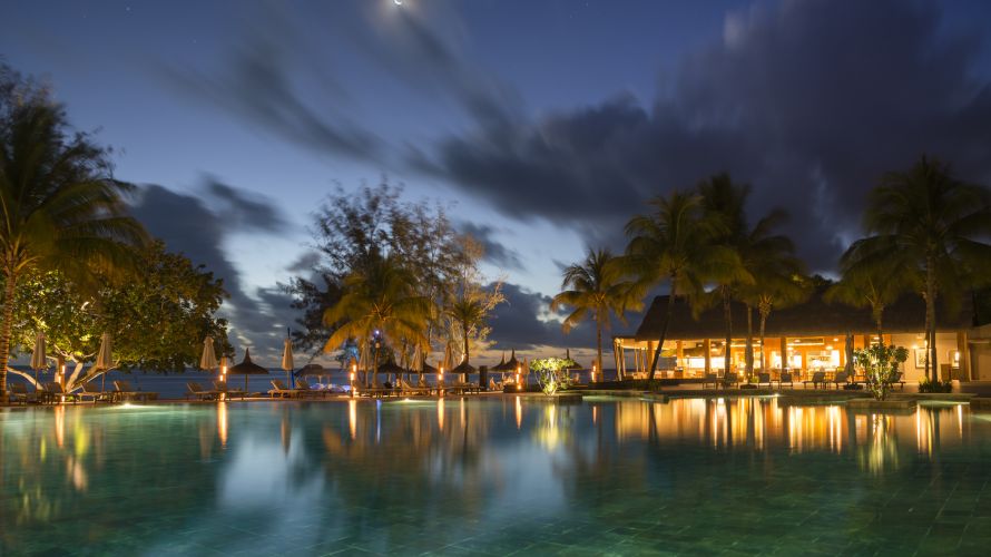 Nightlife romantic atmosphere on Mauritius